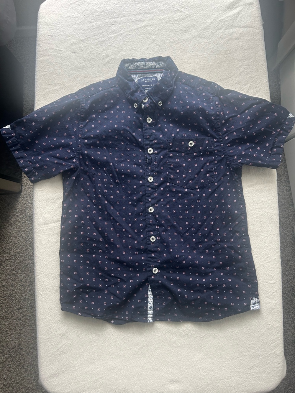 Cat & Jack Boys' Navy Short-Sleeve Button-Down Shirt